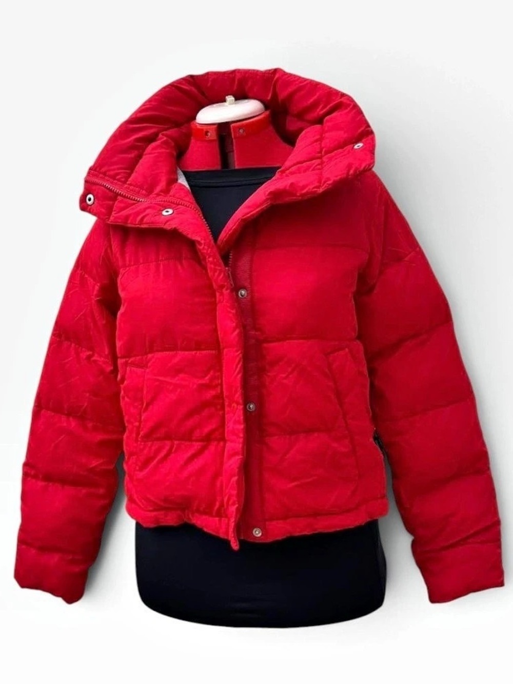 Abercrombie & Fitch Red Puffer Jacket Size XS Like New